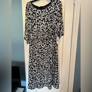 NWT Navy and white dress, size 16